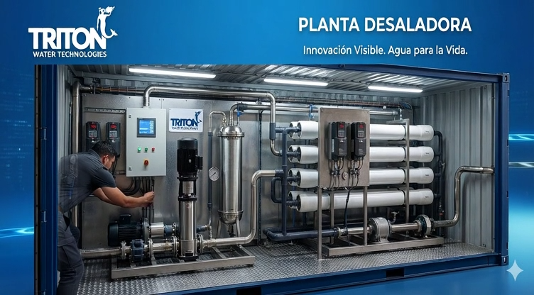 Planta desalinizadora Triton en contenedor marítimo estándar